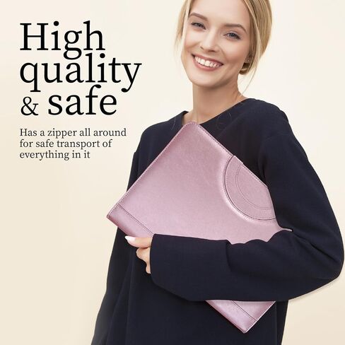 Elegant Portfolio Organizer with Handle, PU Leather Padfolio for Women/Men 13.5 x 10" with Cute Designed Notepad, Portfolio Binder for Business Class Interviews, Portfolio Bag, Portfolio Padfolio in Saudi Arabia