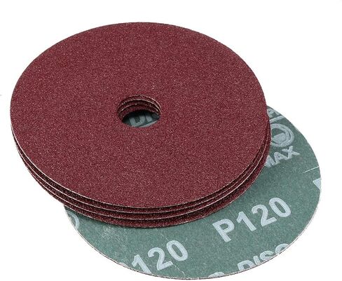 uxcell 4-Inch x 5/8-Inch Aluminum Oxide Resin Fiber Discs, Center Hole 24 Grit Sanding Grinding Discs, 5 Pack in Saudi Arabia