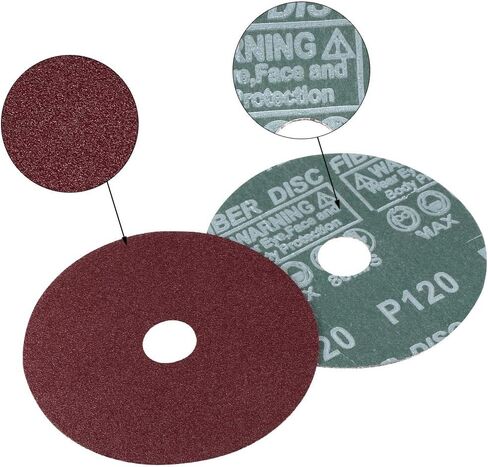 uxcell 4-Inch x 5/8-Inch Aluminum Oxide Resin Fiber Discs, Center Hole 24 Grit Sanding Grinding Discs, 5 Pack in Saudi Arabia