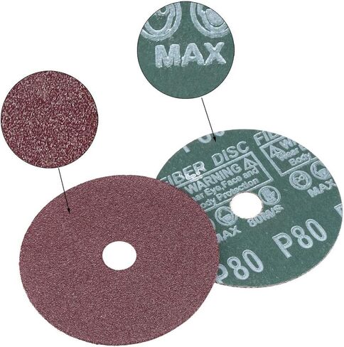 uxcell 4-Inch x 5/8-Inch Aluminum Oxide Resin Fiber Discs, Center Hole 24 Grit Sanding Grinding Discs, 5 Pack in Saudi Arabia