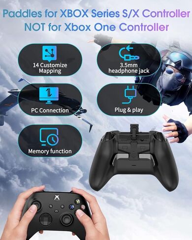 مرفق المجاذيف لوحدة تحكم سلسلة Xbox، ومجدافان قابلان للبرمجة، وميزة الذاكرة، ومقبس صوت 3.5 ملم - غير متوافق مع وحدات تحكم Xbox One S/X in Kuwait