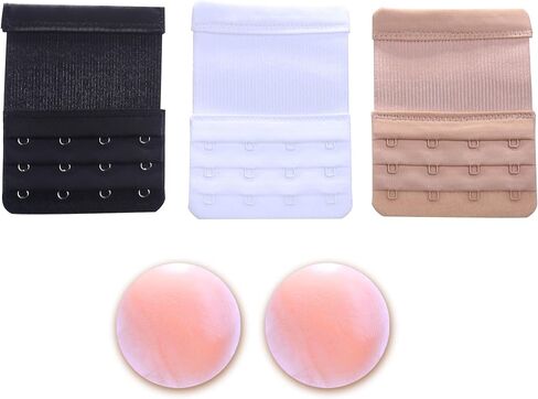 Bra Extender 4 Hook Clip – 3 Pc Set Bundle Nipplecovers Band Back Strap Extension in Saudi Arabia