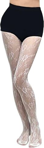 QFSH Women Sexy Fishnet Stockings Lace Stockings Black Fish Net Tights Pantyhose in Saudi Arabia