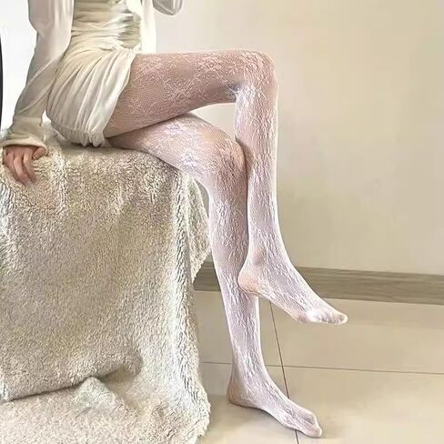 QFSH Women Sexy Fishnet Stockings Lace Stockings Black Fish Net Tights Pantyhose in Saudi Arabia