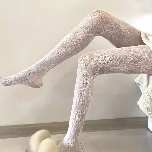 QFSH Women Sexy Fishnet Stockings Lace Stockings Black Fish Net Tights Pantyhose in Saudi Arabia