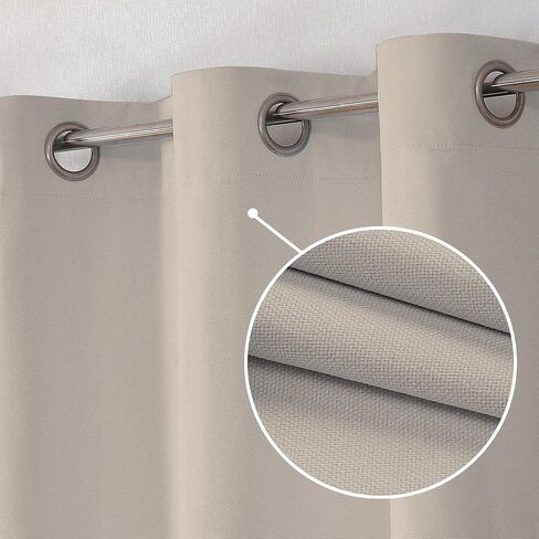 ستائر تعتيم كاملة من OVZME بطول 91.44 سم، عبوتان، طبقات ستائر قصيرة من الكتان الصناعي الصلب باللون الرمادي الداكن، حماية الخصوصية وتوفير الطاقة، ستائر تعتيم غرفة النوم وغرفة المعيشة، 30 عرض × 36 طول in Kuwait