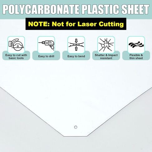 Beeveer 48" x 96" (1/16") Clear Polycarbonate Sheet UV Coating on Both Sides Transparent Flexible Plastic Panels with Film on Both Sides for Crafts DIY Window Replacement Panes in Saudi Arabia