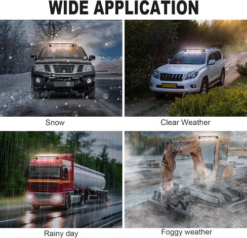 AnTom 38.5" LED Strobe Light Bar,High Bright LED Emergency Flashing Beacon Light Bar,Magnetic Base Amber Light,Emergency Strobe Light for DC12V-24V Construction Vehicles,Truck,Snow Plow,Postal(Amber) in Kuwait