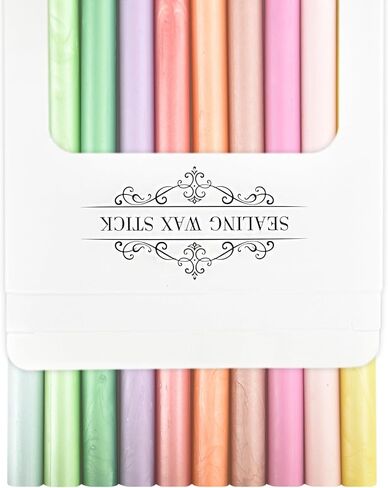 Mceal Glue Sealing Wax Rods, Sealing Wax Sticks for Wax Seal Stamp, 10pcs Pack Mix Color - Candy in Saudi Arabia