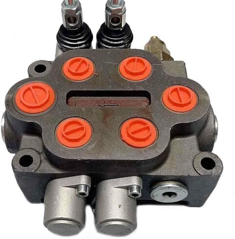 صمام التحكم الاتجاهي الهيدروليكي 25 GPM من HOTSTORE لودر جرار صغير، 3 بكرة، مضخة هيدروليكية ذات أسطوانة مزدوجة التمثيل، 3000 رطل لكل بوصة مربعة، داخل/خارج: 3/4 بوصة BSPP، العمل 1/2 بوصة BSPP in Kuwait