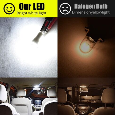 Mini 3D 168 194 T10 LED Bulbs Super Bright COB Chips Lamp for Side Marker Door Wedge lights,White 6000K.10-Pack. in Saudi Arabia