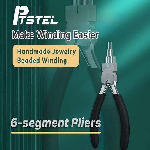 كماشة مجوهرات PTSTEL 6 في 1، أدوات مجوهرات فولاذية عالية الصلابة، أدوات صنع المجوهرات 3-10 مم لصنع حلقات القفز، وتغليف الأسلاك، وصناعة المجوهرات، وصناعة الحلقات in Saudi Arabia