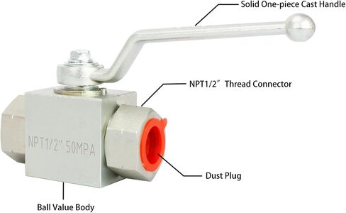 Hydraulic Ball Valve, 2 Way 7250 PSI High Pressure Ball Valve, NPT 1/2'' Heavy Duty Shut Off Valve in Saudi Arabia