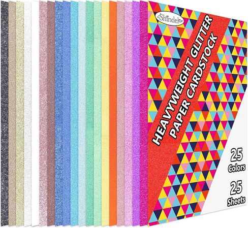 Shindel 25 Sheets Glitter Cardstocks Paper A4, Shimmer Cardstock Heavyweight Paper Metallic Cardstock Paper for Scrapbook DIY Crafts Decor in Saudi Arabia