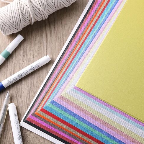 Shindel 25 Sheets Glitter Cardstocks Paper A4, Shimmer Cardstock Heavyweight Paper Metallic Cardstock Paper for Scrapbook DIY Crafts Decor in Saudi Arabia
