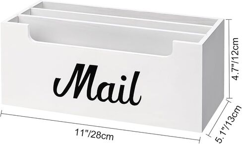 VOTLEVT Wooden Mail Organizer Countertop, Mail Holder for Table and Desk, Mail Sorter Organizer Mail Basket, Pine Wood in Saudi Arabia