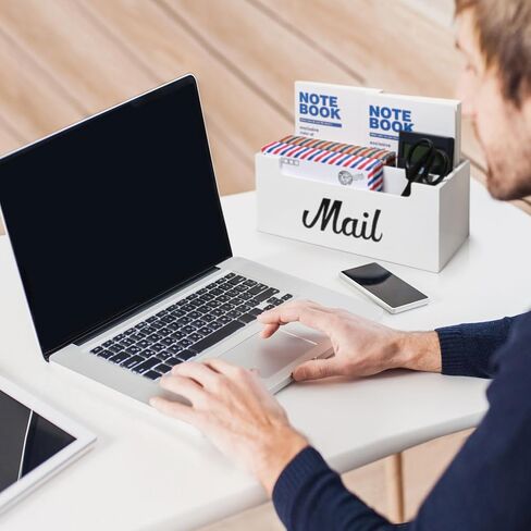 VOTLEVT Wooden Mail Organizer Countertop, Mail Holder for Table and Desk, Mail Sorter Organizer Mail Basket, Pine Wood in Saudi Arabia