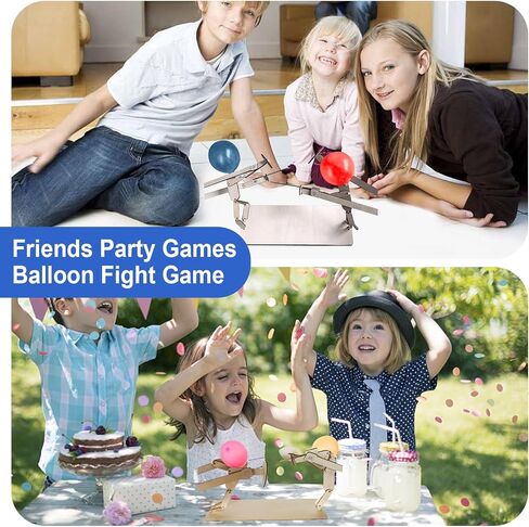 Wooden Fencing Puppets Toys, Handmade Bamboo Man Fighting, Blasting Balloon Battle Bamboo Man Battle Double Game, Fast Paced Balloon Battle Perfect for a Thrilling Balloon Fighting Party Game(5mm) in Saudi Arabia