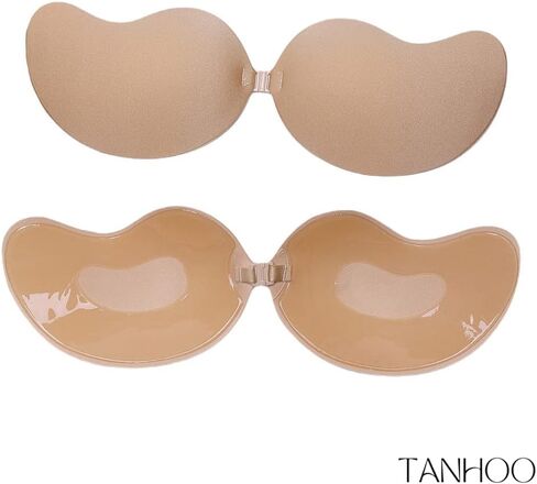 حمالة صدر لاصقة من السيليكون للنساء من TANHOO، حمالة صدر بدون حمالات بدون ظهر، حمالة صدر غير مرئية للرفع. شكل المانجو / 2 أزواج in Kuwait