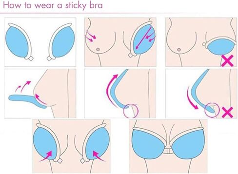 حمالة صدر لاصقة من السيليكون للنساء من TANHOO، حمالة صدر بدون حمالات بدون ظهر، حمالة صدر غير مرئية للرفع. شكل المانجو / 2 أزواج in Kuwait