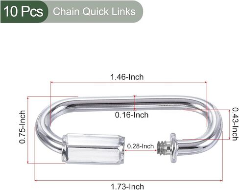 YOKIVE 10 Pcs Chain Connectors, Chain Locking Quick Link, Great for Light, Key, Camping, Backpack, Rope (Black, 4mm Thick) in Saudi Arabia