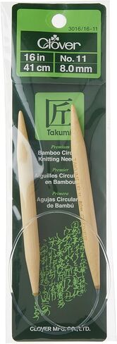Clover Takumi Bamboo Circular 16-Inch Knitting Needles, Size 11 in Saudi Arabia