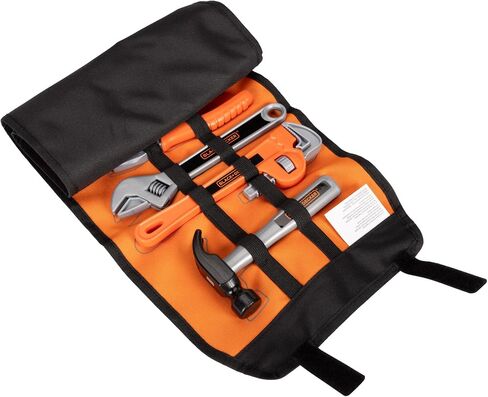 Black+Decker Kids Tool Bag Set 13-Piece Junior Roll Up Bag Pretend Play Tools, Hammer, Phillips Screwdriver, Pliers, Adjustable Wrench & More! for Boys & Girls Ages 3+ in Saudi Arabia