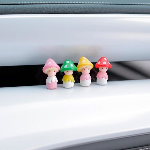 Car Interior Multicolor Mini Mushroom Frigurines Dashboard Decorations Pack of Cute Decoration for Vehicle,Room,Cake,Cake and Cupcake Toppers in Saudi Arabia