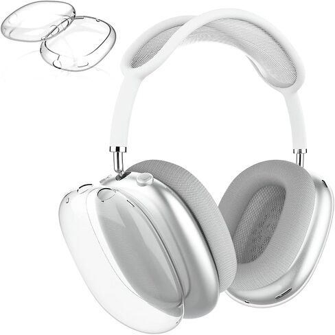 Aircawin لـ AirPods Max Case Clear Blue Glitter، حافظة شفافة مضادة للصدمات لـ Airpods Max Case Cover، حافظة واقية ناعمة مضادة للخدش من مادة TPU ملحقات لا صفراء لسماعات AirPod Max - أزرق لامع in Kuwait