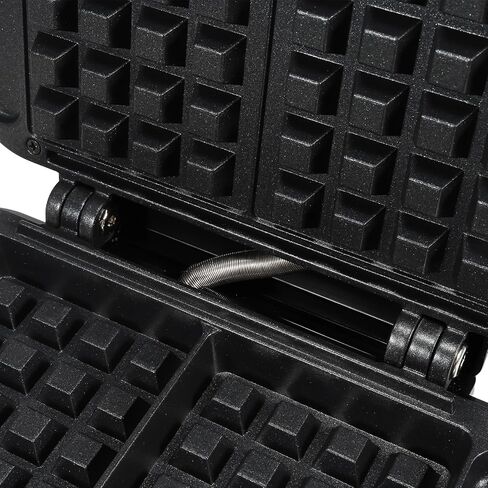 صانعة الوافل البلجيكية العميقة للغاية من جولدن براري بقدرة 1200 وات، شريحتين من حديد الوافل غير القابل للصدأ، 1 بوصة من الوافل السميك، 7 مستويات تحمير قابلة للتعديل، صانعة الفطائر الكهربائية، جوانب لا تسبب الفوضى، أسود in Kuwait