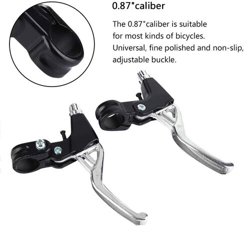 Brake Level,1 Pair Aluminium Alloy Mountain Bike Road MTB Cycling Brake Level Handles (4 Colors:Red,Blue,Black,Silver)(Silver) and Spare Parts in Saudi Arabia