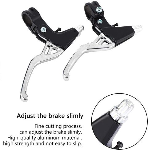 Brake Level,1 Pair Aluminium Alloy Mountain Bike Road MTB Cycling Brake Level Handles (4 Colors:Red,Blue,Black,Silver)(Silver) and Spare Parts in Saudi Arabia