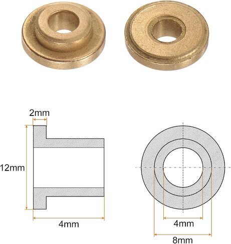 HARFINGTON 2pcs Flange Bearing Sleeve 16mm Bore 20mm OD 12mm Length 2mm Flange Thickness Bronze Bushing Self Lubricating Bushings Sleeves for Industrial Equipment in Saudi Arabia