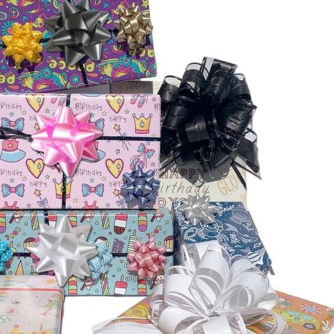 3 Inch Gift Bows, 30 PCS Small Star Bows for Gift Wrapping and Presents, Multi Color Gift Wrap Bow for Party, Holidays, Christmas, Birthdays, Baby Shower in Kuwait