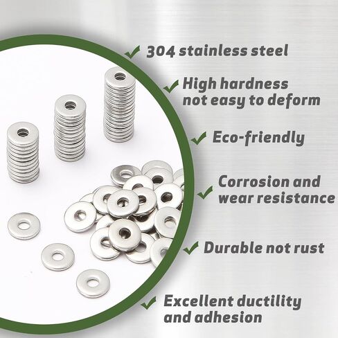 #12 Washers Flat, 12 x 3/4" Stainless Steel Fender Flat Washers for Screws, 3/4" Outside Diameter Metal Washers for Bolts, 18-8 (304) Stainless Steel Lock Washer #12 (20Pack) in Saudi Arabia