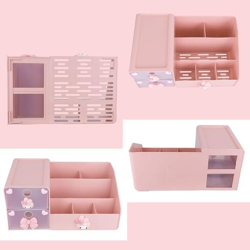 Roffatide أنيمي سطح المكتب سينامورول مكتب اللوازم المكتبية حامل قلم الحاويات لمكتب قلم رصاص بشكل جذاب كأس وعاء فرشاة للمكياج حامل صندوق صغير in Kuwait