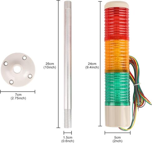 Nxtop عمود ضوء الإشارة الصناعية LED إنذار برج مستدير مؤشر ضوئي تحذير ضوء r أحمر أخضر أصفر تيار مستمر 12 فولت ثابت على in Saudi Arabia