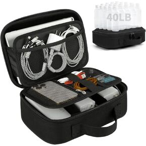 حقيبة سفر لتنظيم الأجهزة الإلكترونية من ZOMFELT، منظم سفر صلب من مادة EVA، منظم حقيبة مقاوم للصدمات، منظم سلك مزدوج الطبقة، حقيبة كبيرة لتنظيم الكابلات، منظمات تقنية للرجال، الهاتف، الحبل، أسود in Kuwait