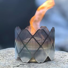 موقد التخييم الزجاج الأمامي 2 قطعة موقد التخييم خفيف الوزن قابل للطي من الفولاذ المقاوم للصدأ موقد الكحول الأمامي موقد الكحول للتخييم مناسب للتخييم في الهواء الطلق والمشي لمسافات طويلة وحقيبة الظهر in Kuwait