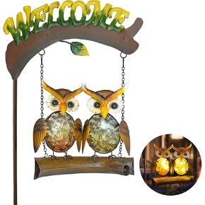 HONGLAND Outdoor Garden Solar Lights,Frog Swing Garden Decor,Frog Decorative Stake with Welcome Sign for Landscape Patio Yard (48 inch) in Saudi Arabia