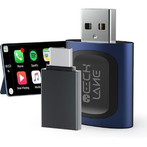 محول CarPlay اللاسلكي، 2 في 1 سلكي إلى CarPlay اللاسلكي ومحول Android التلقائي، التوصيل والتشغيل، 5G WiFi/BT 5.0، يدعم iPhone iOS 10+ وAndroid 11+، التحكم الصوتي والاتصال السريع in Kuwait