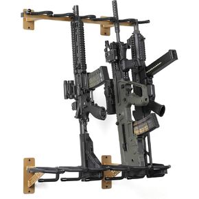 Savior Equipment Wall-Mount Rifle Rack Tactical Shotgun Carbine Firearm Free-Standing Gun Display Indoor Storage Rack - Heavy Duty Steel, 6-Slot Holds up to 150 Lbs in Saudi Arabia