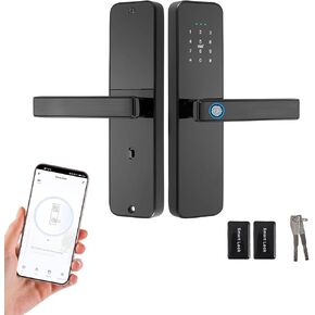 EIYSIE WiFi Smart Door Lock with Handle, Fingerprint Lock Keyless Entry Door Lock with Keypad, Electronic Door Lock for Front Door and Bedroom, Digital Lock Built-in WiFi and App Control in Saudi Arabia