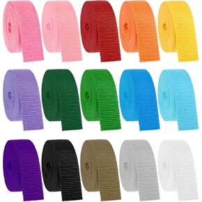 15 Rolls Webbing Strap for Bags 1 Inch Wide, Polypropylene 75 Yards Webbing 1 Inch Heavy Duty Webbings for Bags, Climbing Outdoors Indoors, Crafting DIY(15 Colors Mixed) in Kuwait