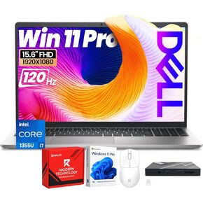 الكمبيوتر المحمول Dell 2025 للأعمال | شاشة 15.6 بوصة FHD 120 هرتز IPS مضادة للتوهج | Intel Core i7-1355U | Win 11 Pro | لوحة مفاتيح بإضاءة خلفية | بصمة الإصبع | WiFi 6 | ذاكرة الوصول العشوائي 32 جيجابايت + 1 تيرابايت SSD in Kuwait