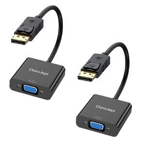 Display Port to VGA Adapter 10-Pack, DisplayPort DP to VGA Adapter One-Way Male to Female 1080P Compatible with Computer, Laptop, PC, Desktop, Graphics Card, for Monitor, Projector, HDTV in Kuwait