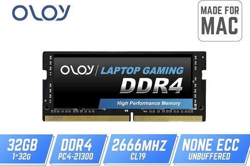 OLOy DDR4 RAM 32GB (1x32GB) 2666 MHz CL19 1.2V 260-Pin Laptop Gaming SODIMM Upgrade for 2019 iMac 27-inch with Retina 5K Display, Late 2018 Mac mini (MD4S322619MZSC) in Saudi Arabia