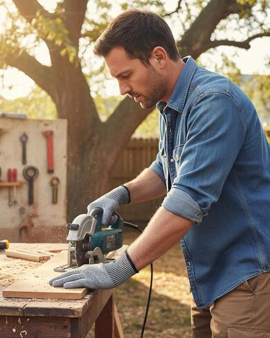 Fishing Gloves Safety Work Gloves with Palm Nitrile Coated,Home Improvement,Garden Sturdy and Durable in Saudi Arabia