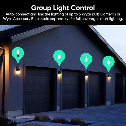 WYZE Bulb Cam Security Camera, 2K HD Outdoor Light Bulb Camera, Color Night Vision, Dimmable LED Bulb, Motion Detection, Siren Alarm, Works w/Alexa/Google Assistant. Free Expert Support (Renewed) in Saudi Arabia