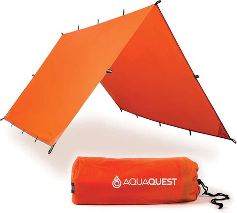 AquaQuest Survivor High Visibility Tarp - Portable Safety Shelter or Emergency Rain Fly - Disaster Preparedness Must Haves for Hiking, Backpacking & Expedition, 10 x 10 ft in Saudi Arabia